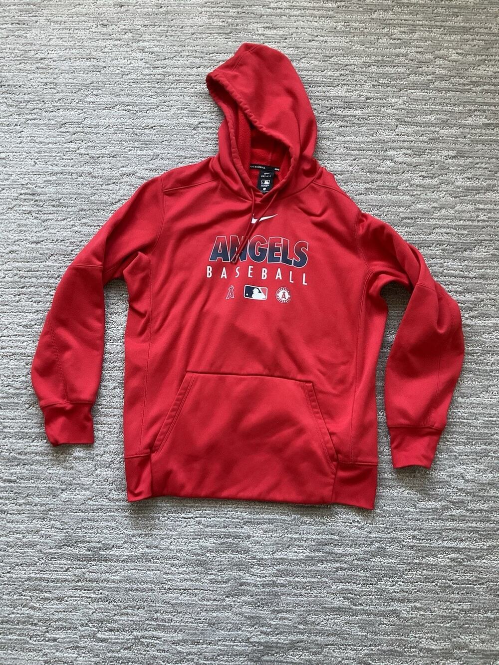 Nike BSBL Anaheim Angels Baseball MLB Pullover Hoodie Sweater Red Size L